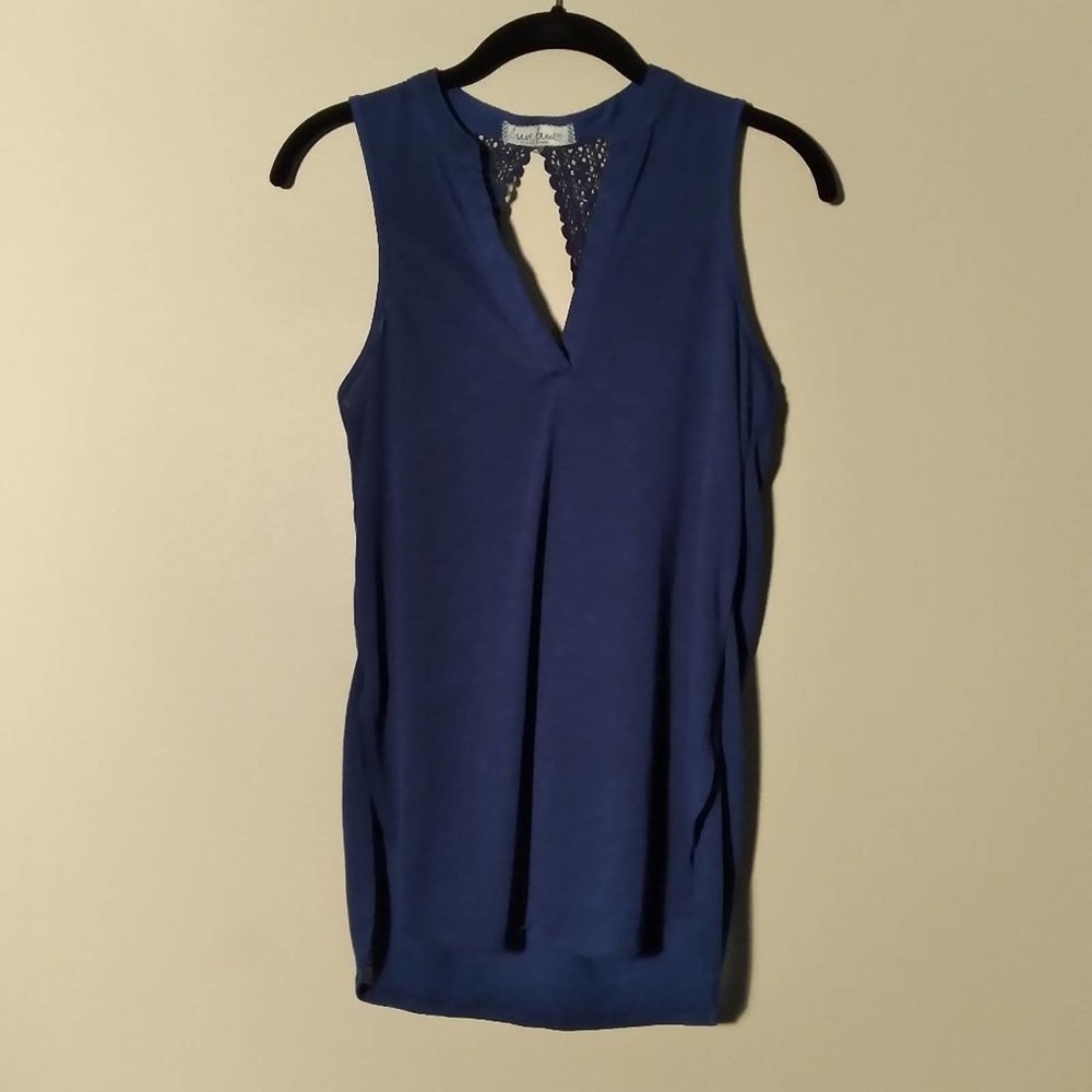 Cravefame Almost Famous Blue Crochet Blouse